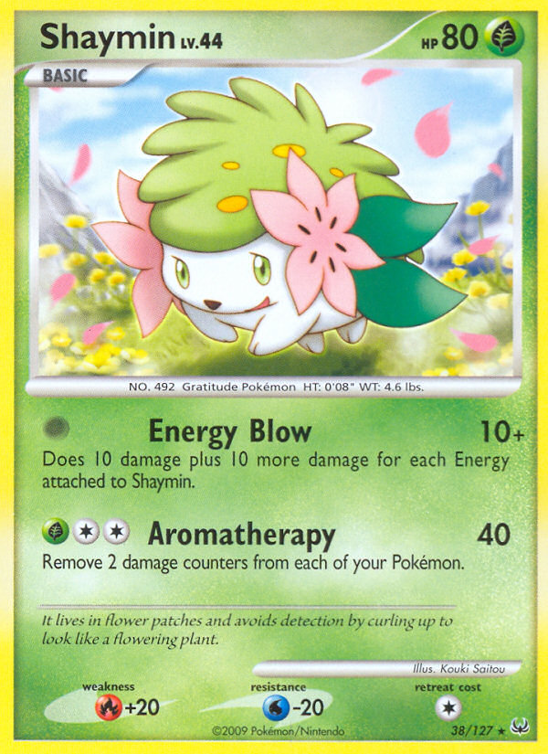 Shaymin 38/127 Pokémon Platinum (2009) English card — catalogue reference