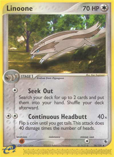 Linoone 38/109 — Pokémon EX Ruby & Sapphire