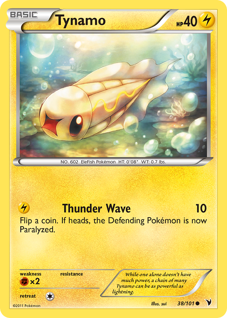 Tynamo 38/101 Pokémon Noble Victories (2011) English card — catalogue reference