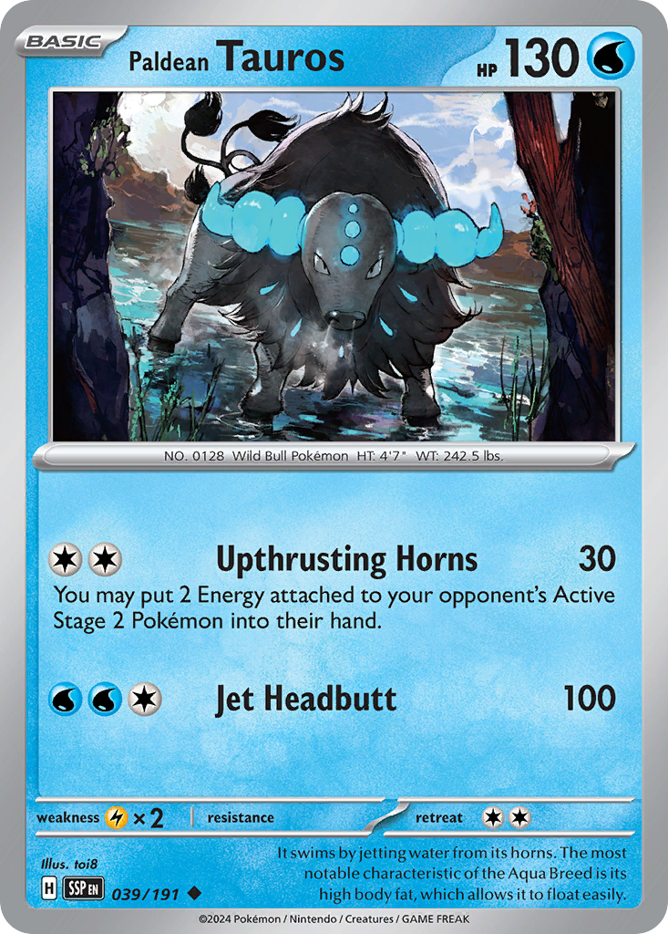 Pokemon Paldean Tauros Surging Sparks 039/191