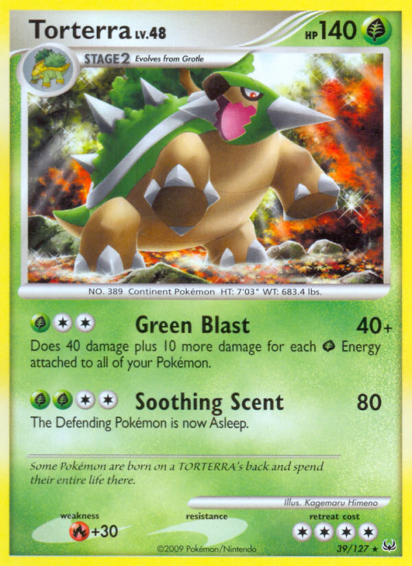 Torterra 39/127 Pokémon Platinum (2009) English card — catalogue reference