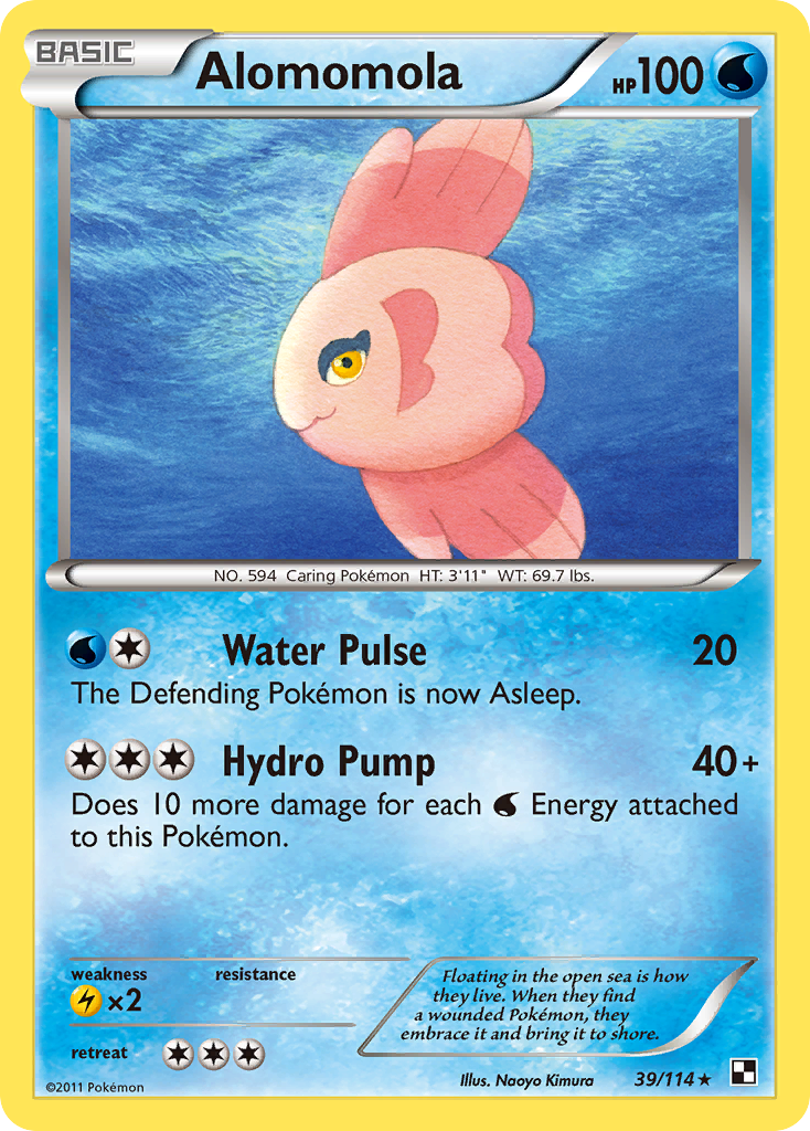 Alomomola 39/114 Pokémon Black & White (2011) English card — catalogue reference