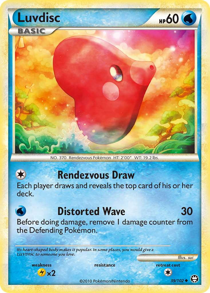 Luvdisc 39/102 Pokémon Triumphant (2010) English card — catalogue reference