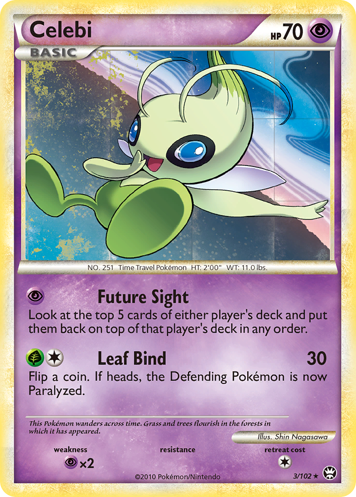 Celebi 3/102 Pokémon Triumphant (2010) English card — catalogue reference