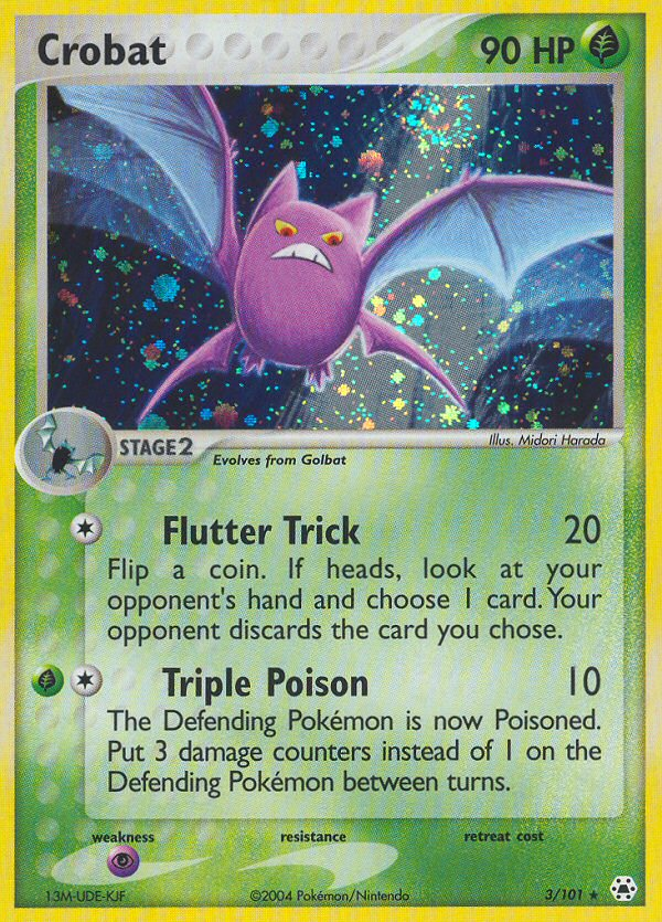 Crobat 3/101 Pokémon EX Hidden Legends 2004 Holo Rare card