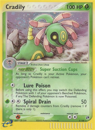 Cradily 3/100 — Pokémon EX Sandstorm