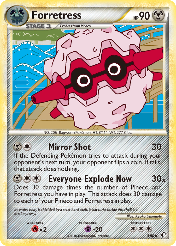 Forretress 3/90 Pokémon Undaunted (2010) English card — catalogue reference