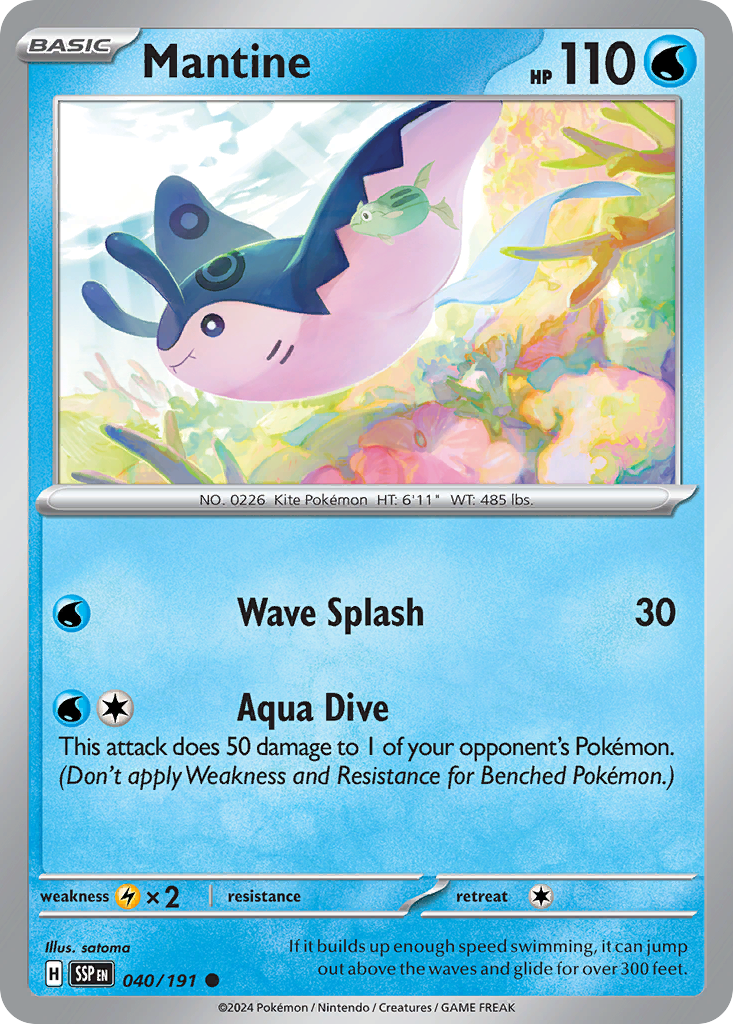 Pokemon Mantine Surging Sparks 040/191