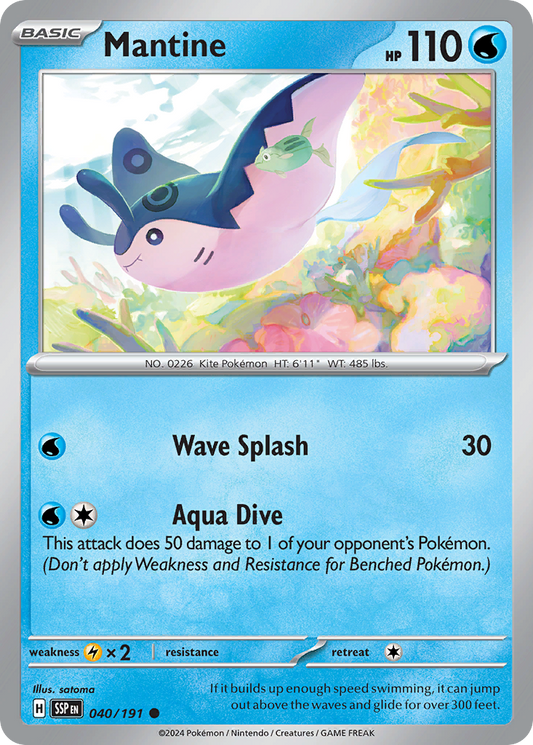 Pokemon Mantine Surging Sparks 040/191