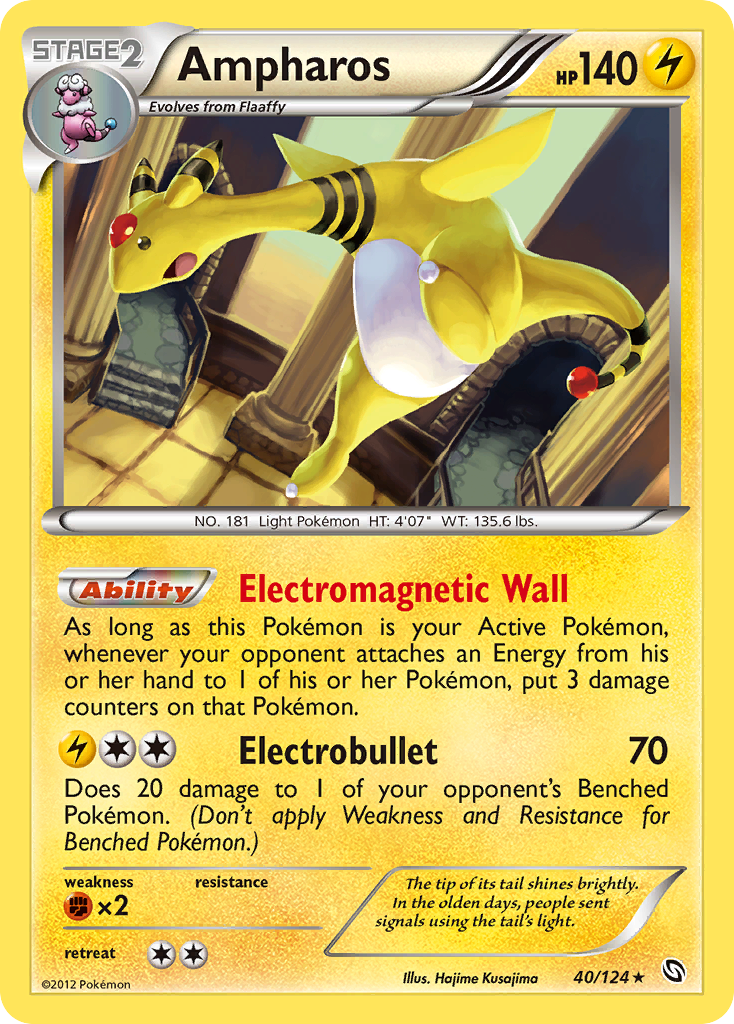 Ampharos 40/124 Pokémon Dragons Exalted (2012) English card — catalogue reference