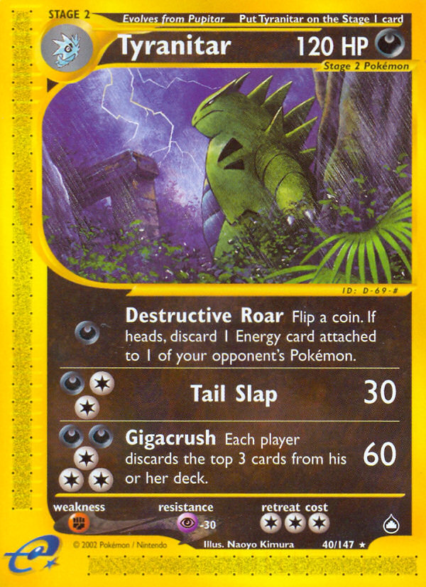 Tyranitar 40/147 — Pokémon Aquapolis