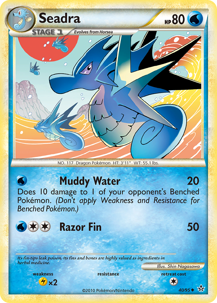 Seadra 40/95 Pokémon Unleashed (2010) English card — catalogue reference