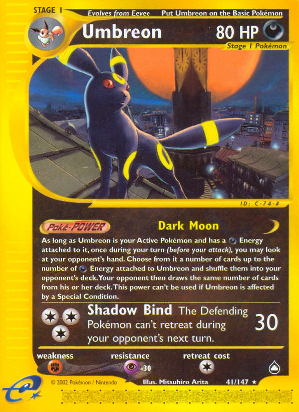 Umbreon 41/147 — Pokémon Aquapolis