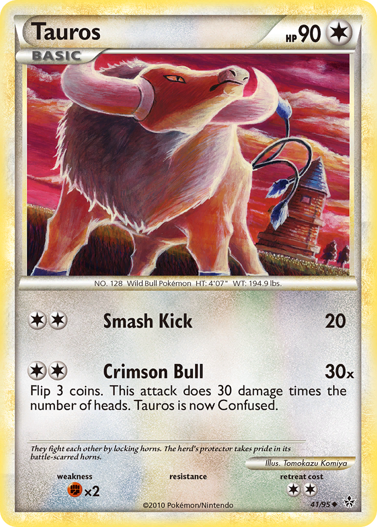 Tauros 41/95 Pokémon Unleashed (2010) English card — catalogue reference