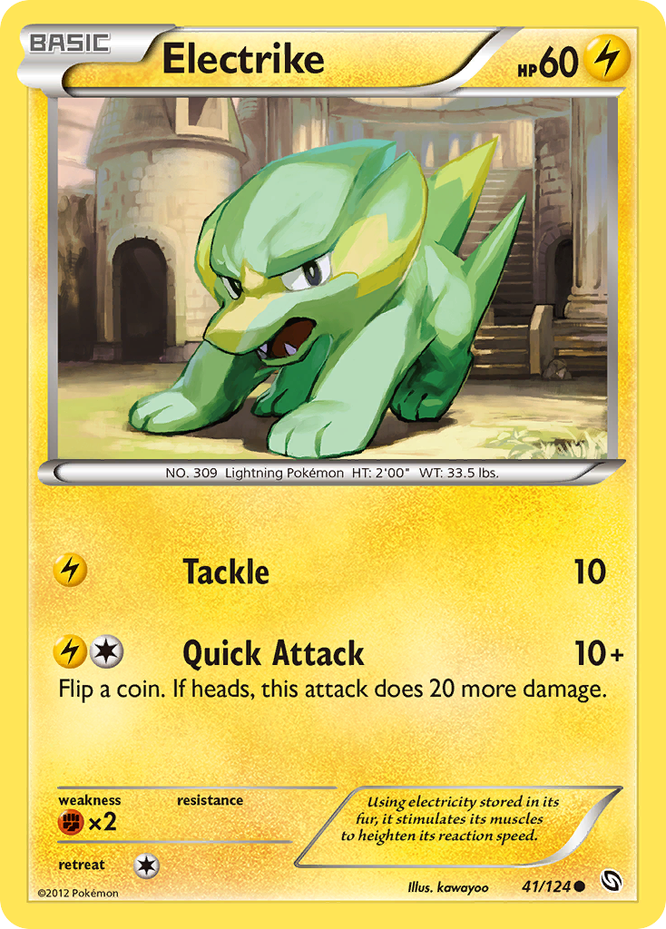 Electrike 41/124 Pokémon Dragons Exalted (2012) English card — catalogue reference
