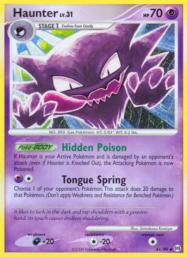 Haunter 41/99 Pokémon Arceus (2009) English card — catalogue reference