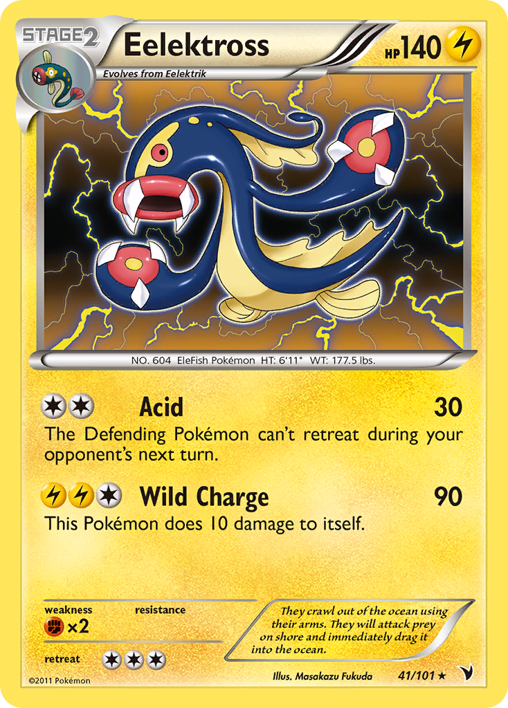 Eelektross 41/101 Pokémon Noble Victories (2011) English card — catalogue reference