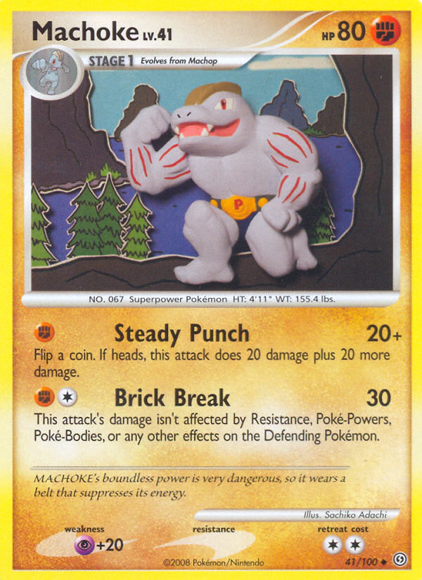 Machoke 41/100 Pokémon Stormfront (2008) English card — catalogue reference