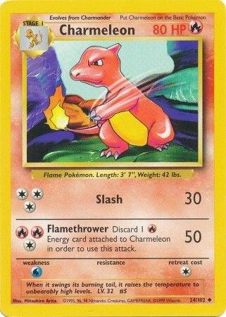 Charmeleon Uncommon Base Set 024/102 MP (Back)