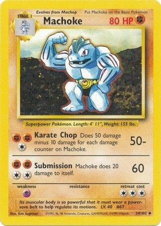 Machoke Uncommon Base Set 034/102 MP (Back)