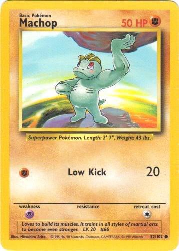 Machop Common Base Set 052/102 MP (Back)
