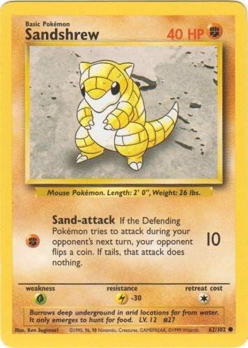 Sandshrew Common Base Set 062/102 MP (Back)