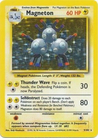 Magneton Holo Rare Base Set 009/102 MP (Back)