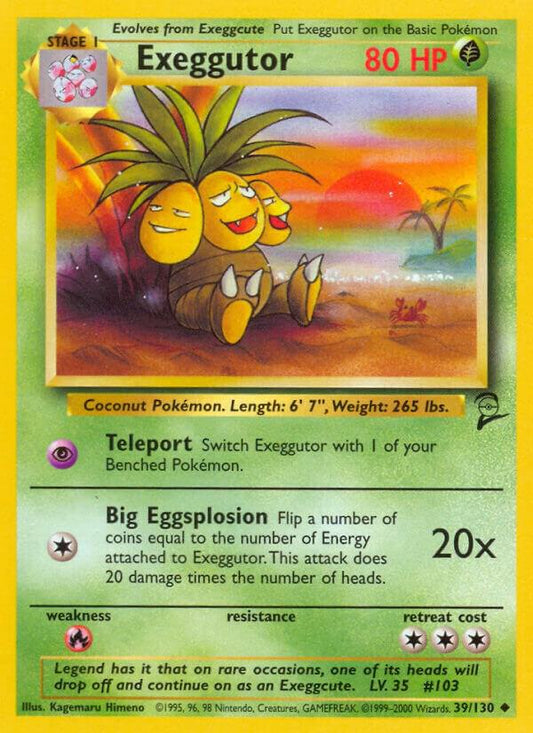 Exeggutor Uncommon Base Set 2 039/130 MP (Back)