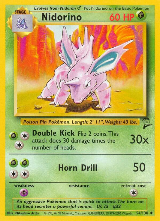 Nidorino Uncommon Base Set 2 054/130 MP (Back)