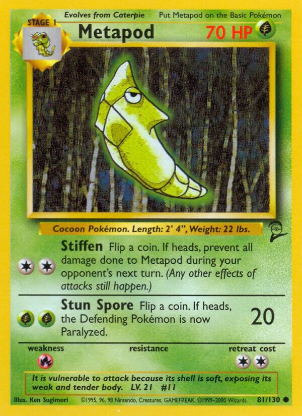 Metapod Common Base Set 2 081/130 MP (Back)