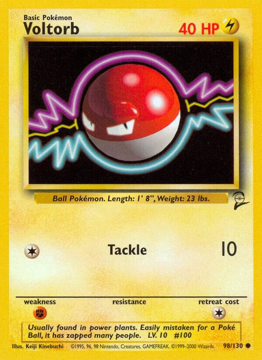 Voltorb Common Base Set 2 098/130 MP (Back)