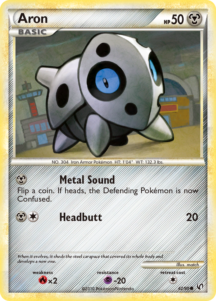 Aron 42/90 Pokémon Undaunted (2010) English card — catalogue reference