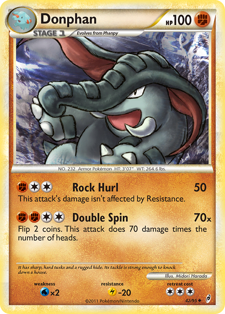 Donphan 42/95 Pokémon Call of Legends (2011) English card — catalogue reference