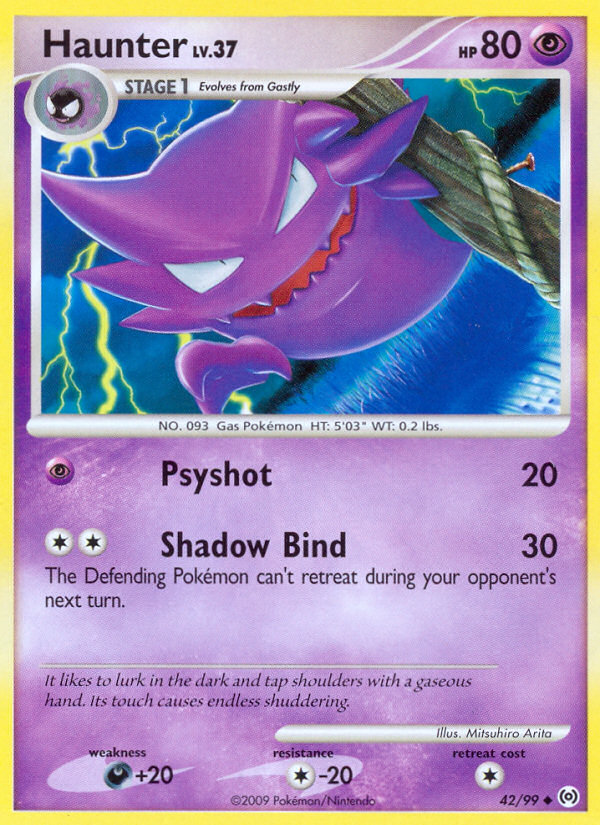 Haunter 42/99 Pokémon Arceus (2009) English card — catalogue reference
