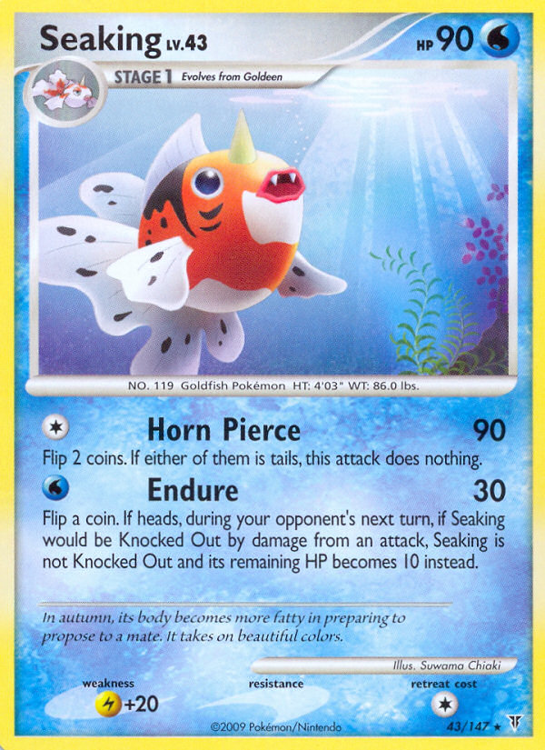 Seaking 43/147 Pokémon Supreme Victors (2009) English card — catalogue reference