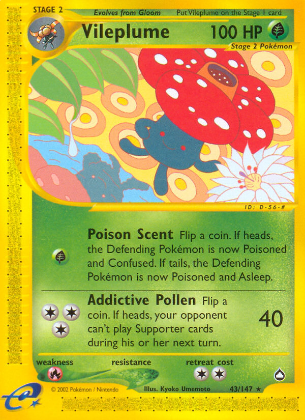 Vileplume 43/147 — Pokémon Aquapolis