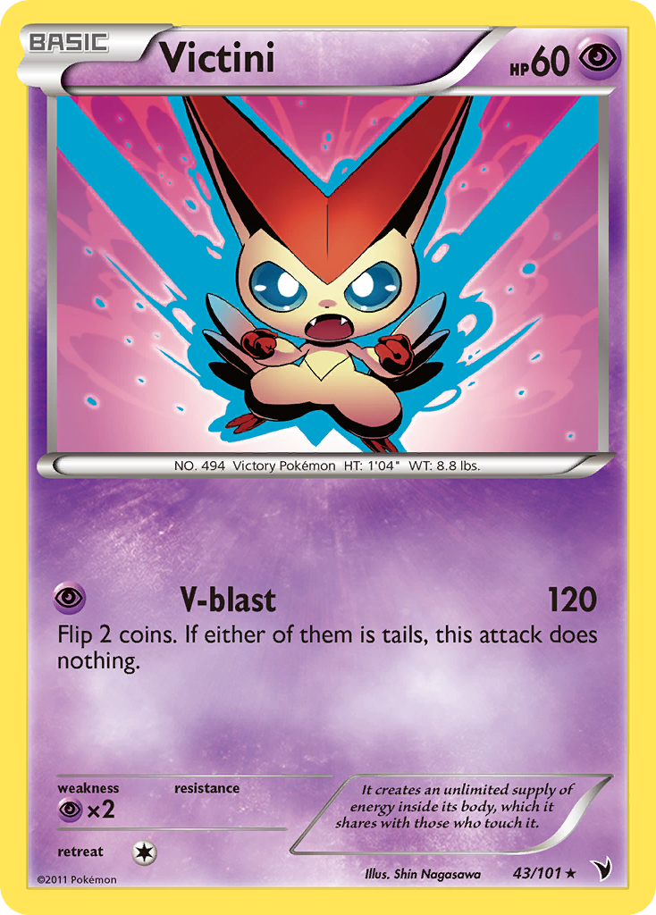 Victini 43/101 Pokémon Noble Victories (2011) English card — catalogue reference