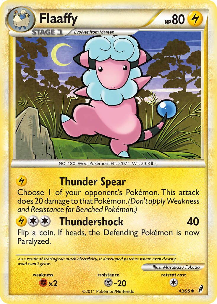 Flaaffy 43/95 Pokémon Call of Legends (2011) English card — catalogue reference