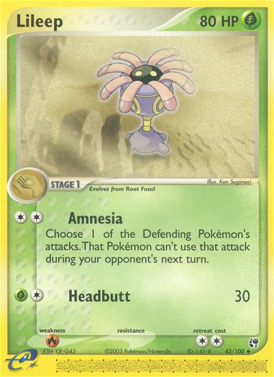 Lileep 43/100 — Pokémon EX Sandstorm
