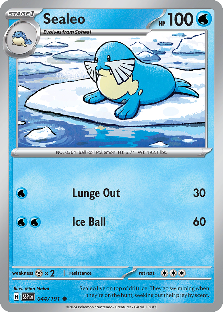 Pokemon Sealeo Surging Sparks 044/191