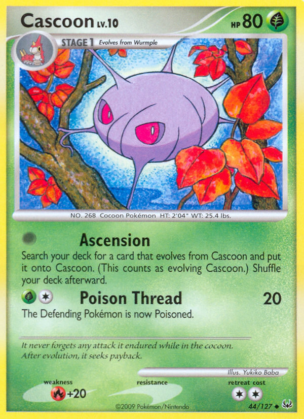 Cascoon 44/127 Pokémon Platinum (2009) English card — catalogue reference