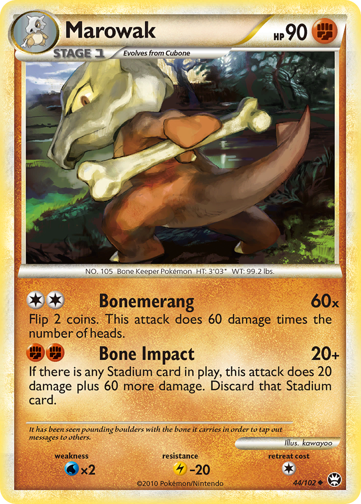 Marowak 44/102 Pokémon Triumphant (2010) English card — catalogue reference