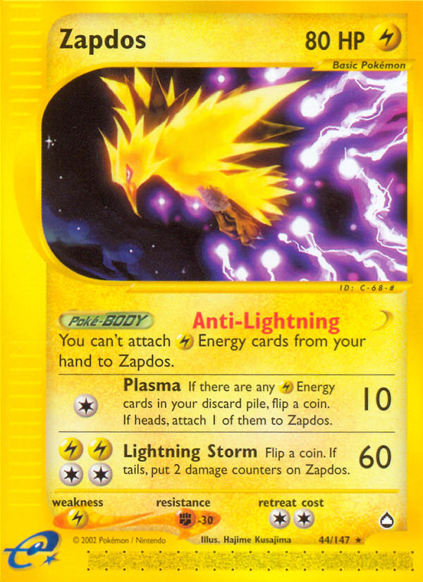 Zapdos 44/147 — Pokémon Aquapolis