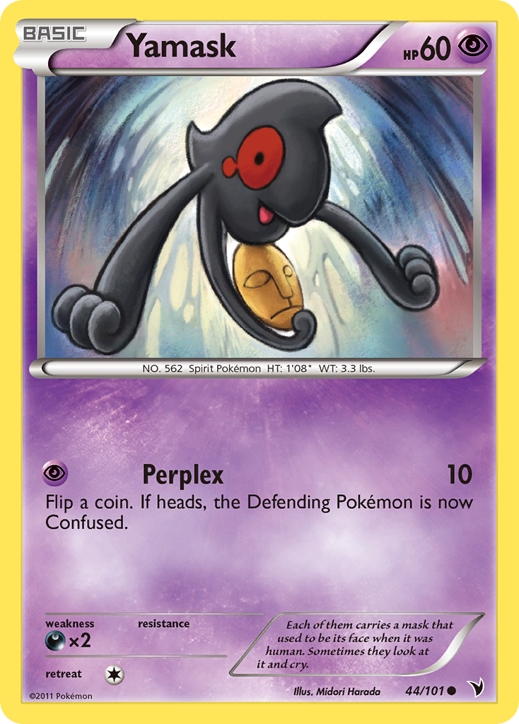 Yamask 44/101 Pokémon Noble Victories (2011) English card — catalogue reference