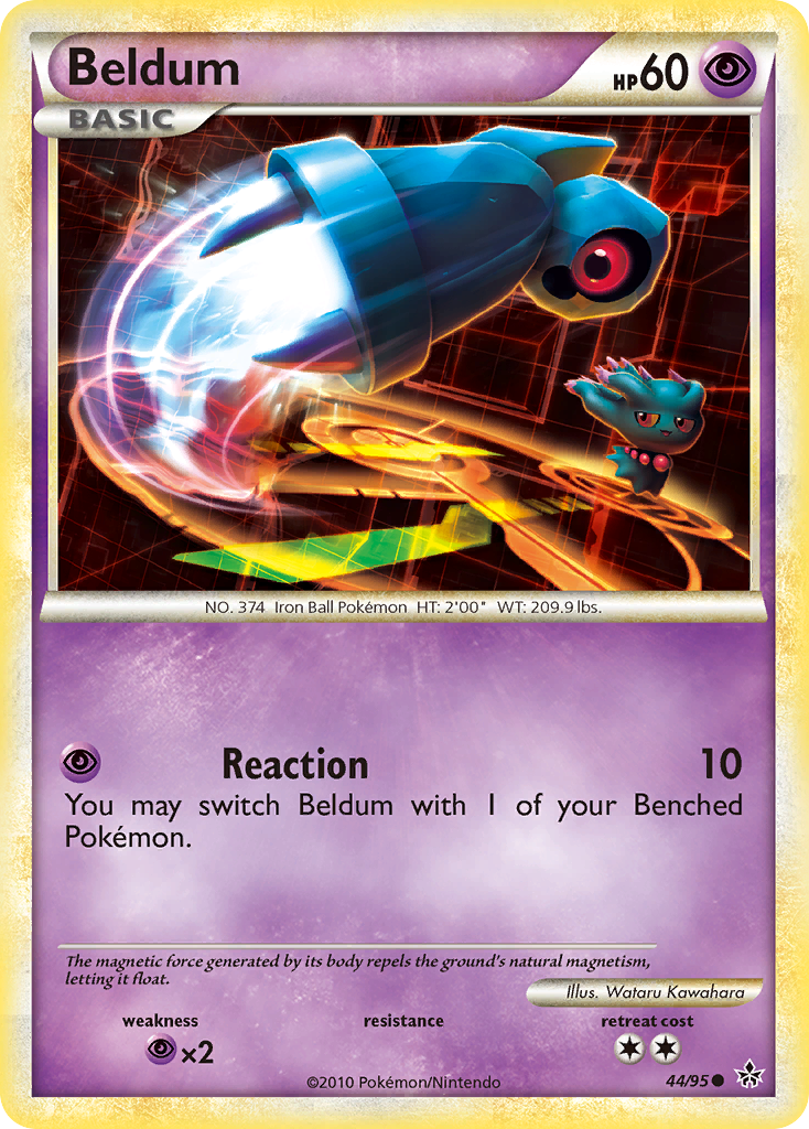 Beldum 44/95 Pokémon Unleashed (2010) English card — catalogue reference