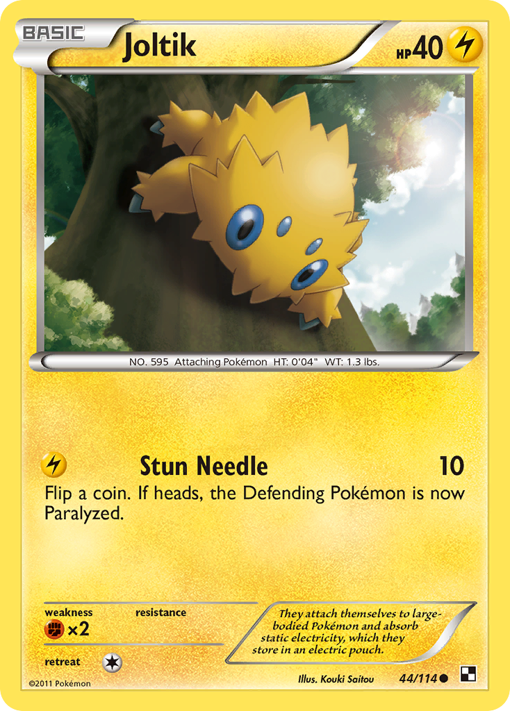 Joltik 44/114 Pokémon Black & White (2011) English card — catalogue reference