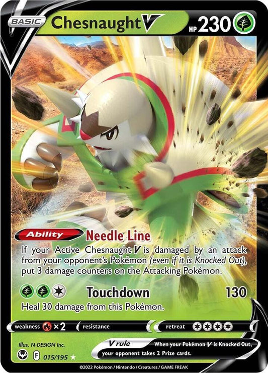 Chesnaught V Ultra Rare SWSH12: Silver Tempest 015/195 NM (Back)