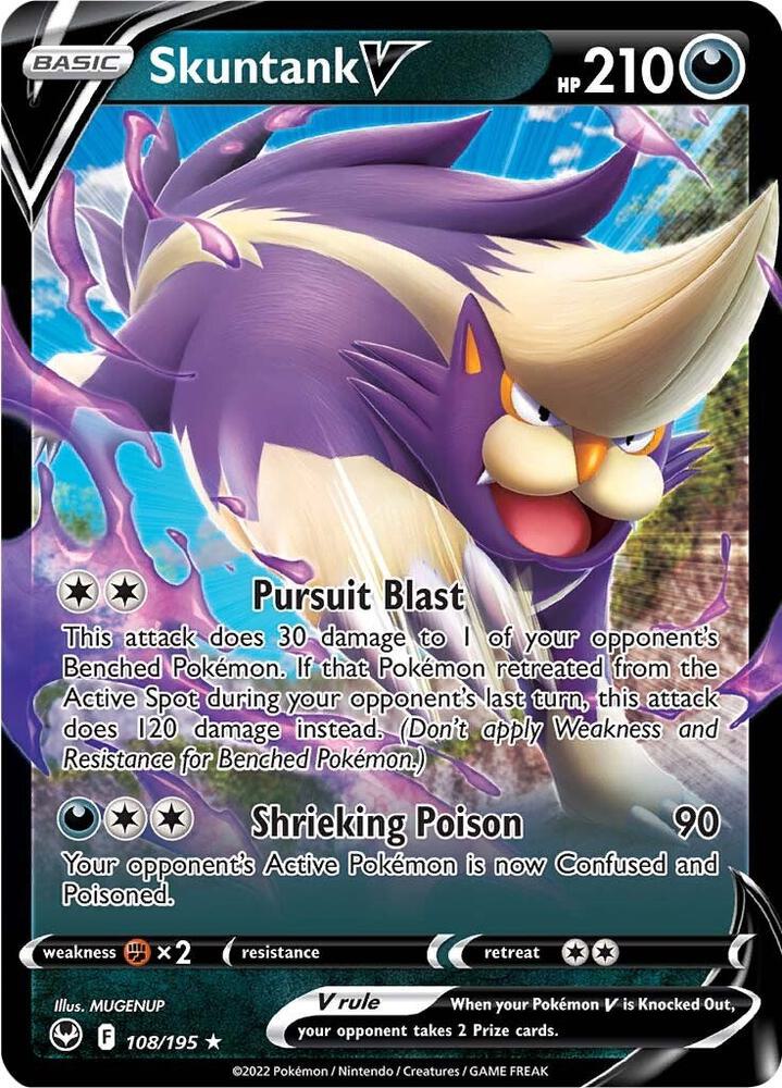Skuntank V Ultra Rare SWSH12: Silver Tempest 108/195 MP (Back)