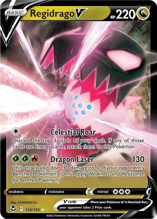 Regidrago V Ultra Rare SWSH12: Silver Tempest 135/195 NM (Back)