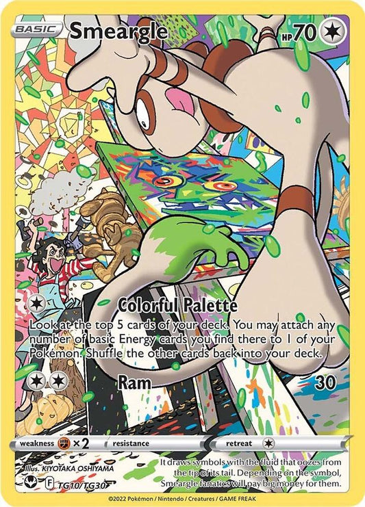 Smeargle Ultra Rare SWSH12: Silver Tempest Trainer Gallery TG10/TG30 MP (Back)